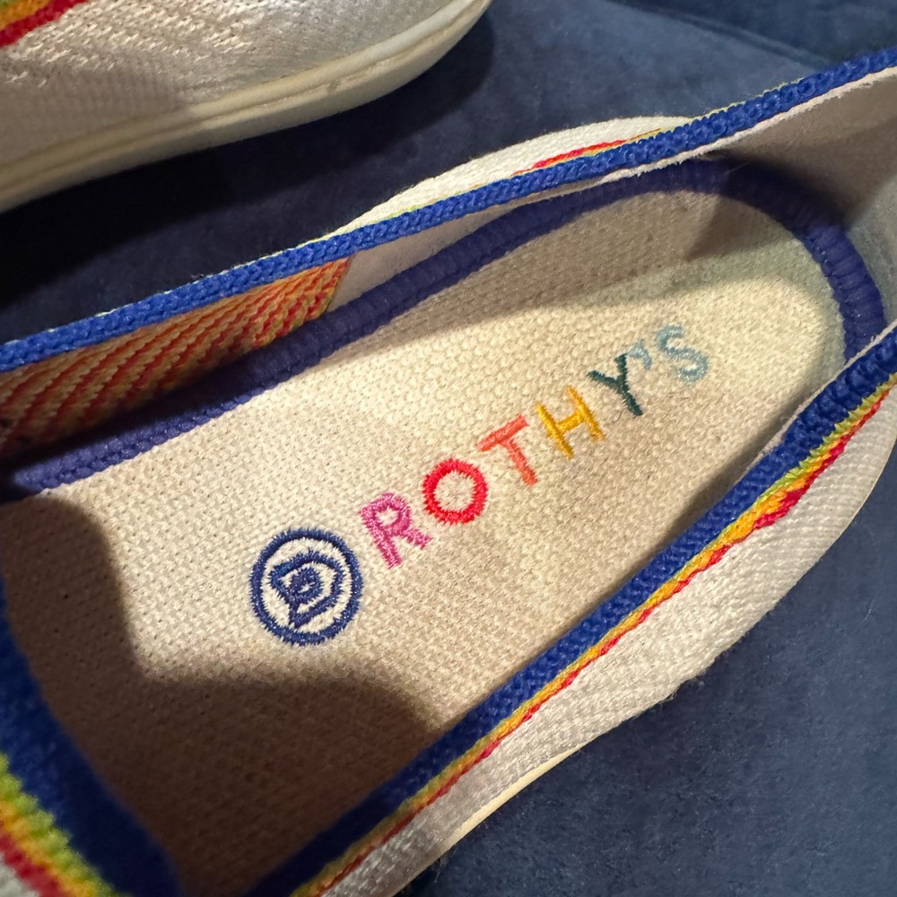 Rothy's Pride Edition Slip-On Shoes With Rainbow Trim View 6